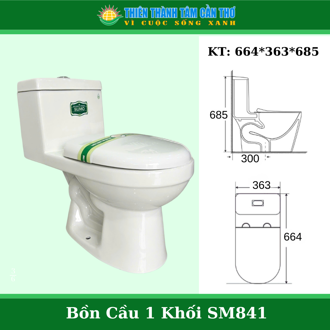 Bàn cầu 1 khối SM841
